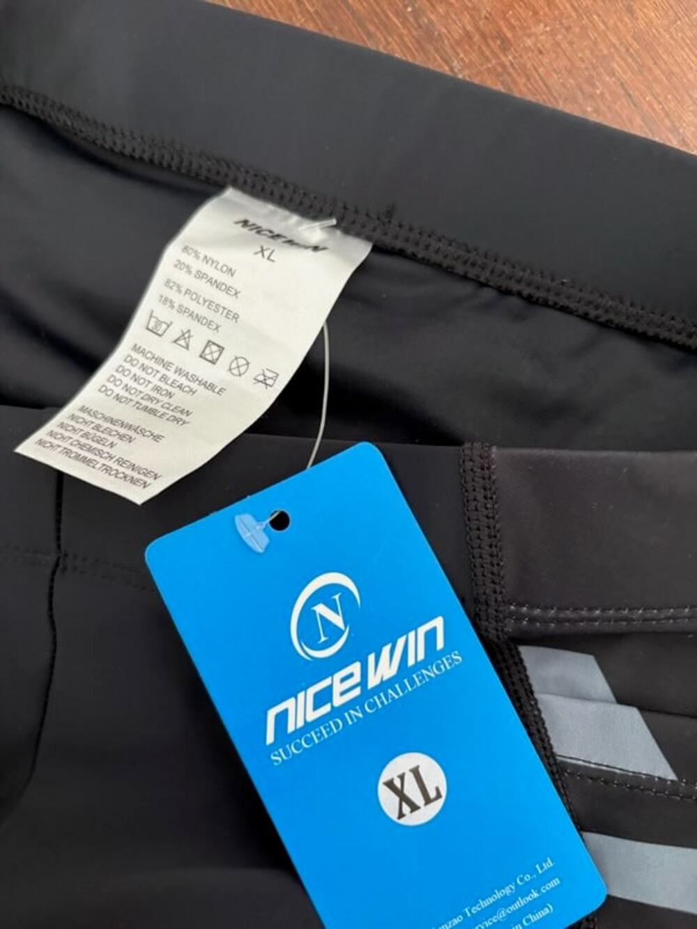 NiceWin Padded Cycling Shorts Mens XL Black NWT Zipper Pocket - Picture 4 of 8
